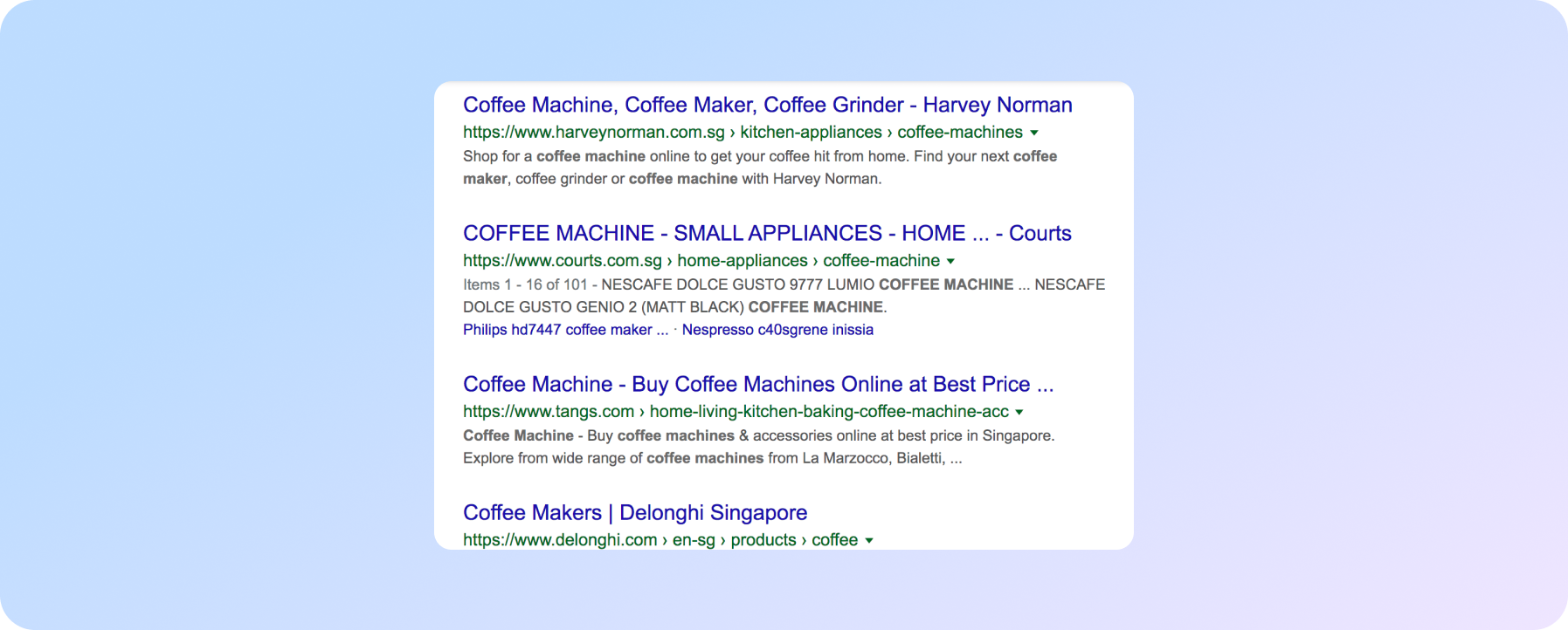 «coffee maker» search top results