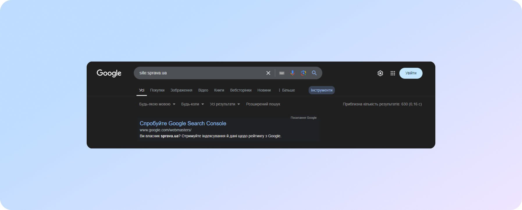 аналіз індексації сайтів конкурентів в Google