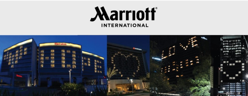 Marriott hotel lights up every night