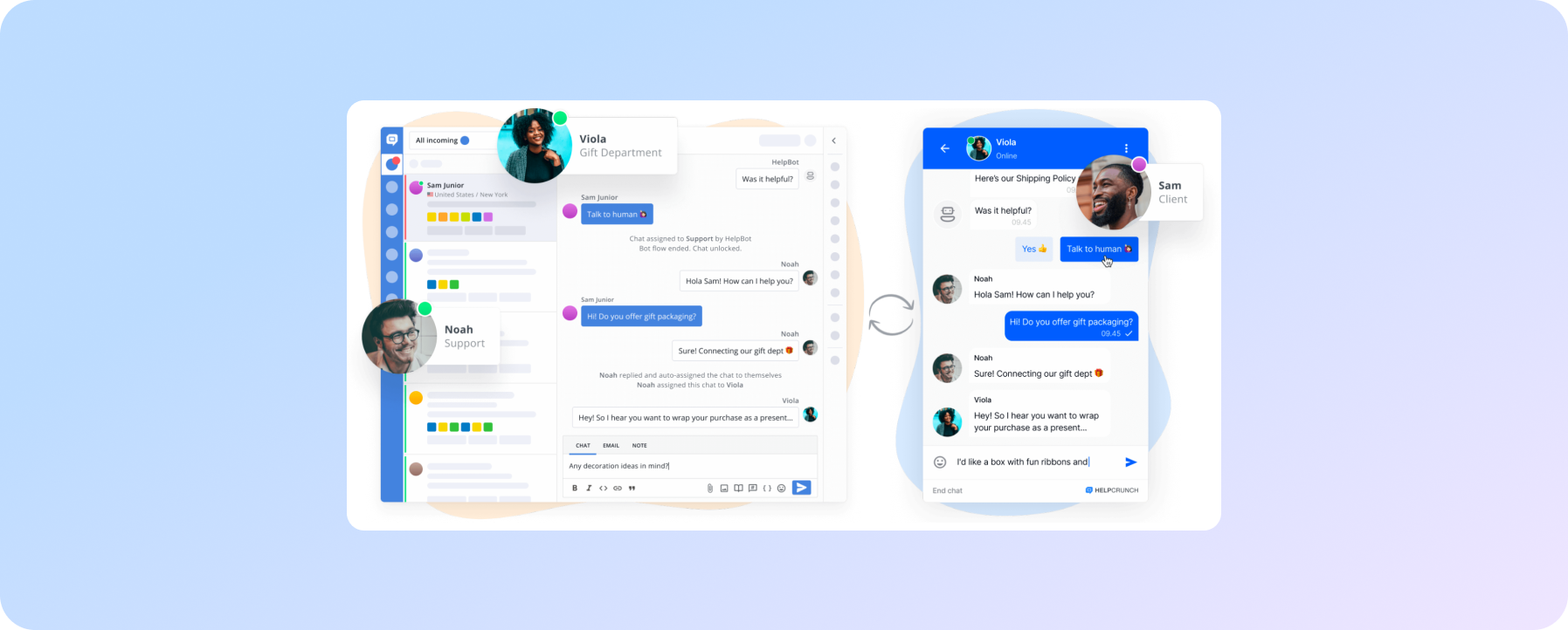 Онлайн-чат і чат-бот HelpCrunch