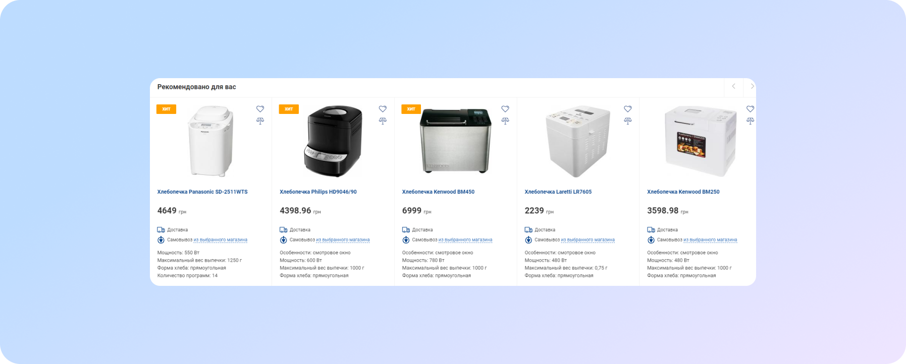 Option to display products on the site